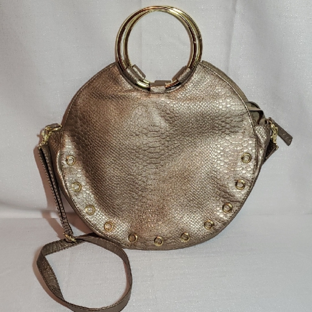 Source Unknown Gold Textured Shoulder Bag